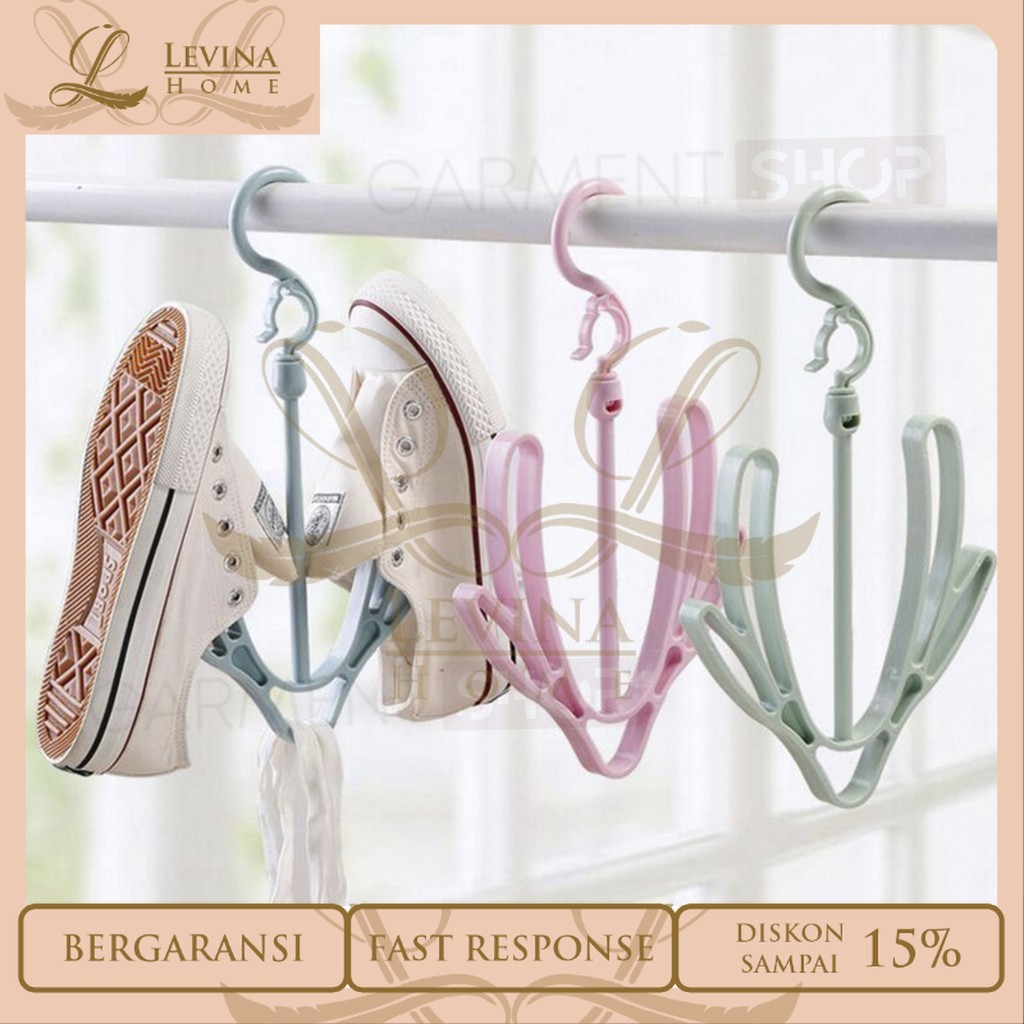 Hanger Sepatu Sandal Slop – Gantungan Jemuran Serbaguna untuk Kaos Kaki, Tas & Alas Kaki di Rumah [L