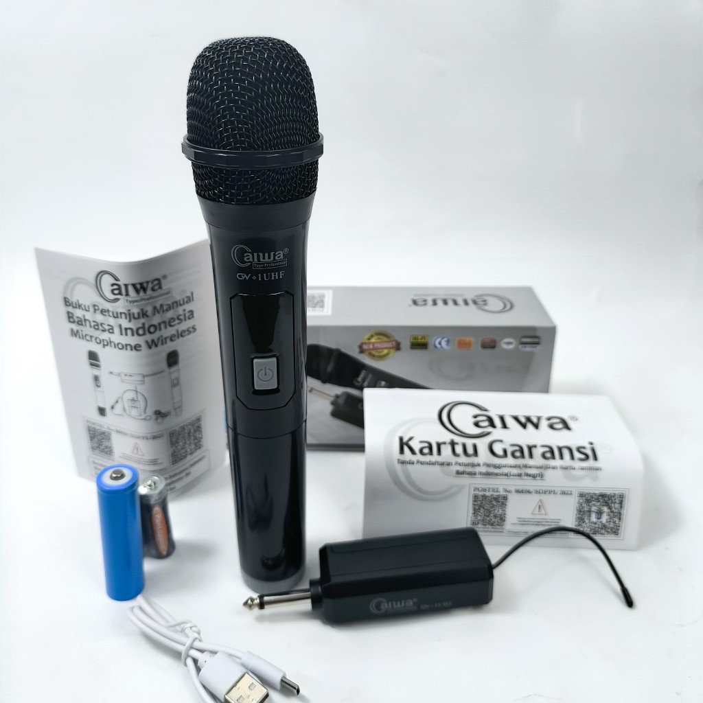 PROFESIONAL MIC MICROPHONE WIRELESS CAIWA AIWA CW1UHF CW 1 UHF MIC BLUETOOTH UNIVERSAL 1 MIC ORIGINA