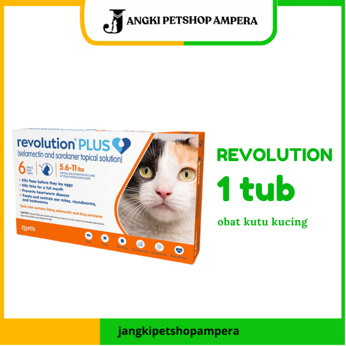 Revolution Cat Plus 2.5-5kg Revolution Cat Adult ORANGE Obat Kutu Kucing