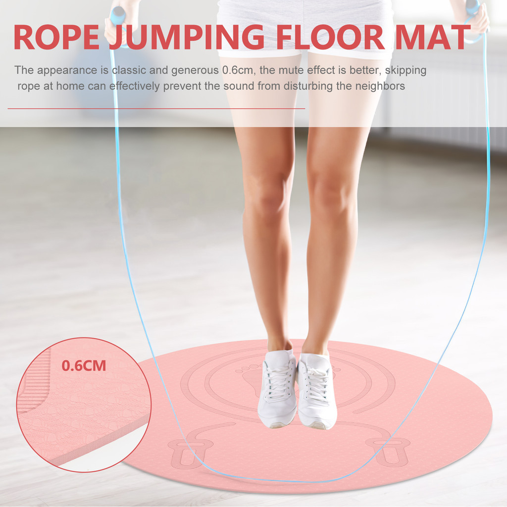 Fitness Floor Mat Non Slip Tpe Material for Jump Rope Yoga Pilates Gym Exercises Indoor Sports Use J