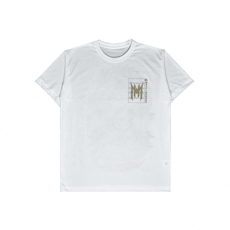 Kaos Pria "Cloud Dragon Samurai" - Desain Grafis Naga & Samurai yang Epik, Warna Putih Premium denga