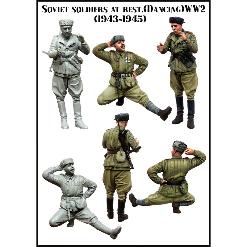 1/35 Resin Figure Model Kit Military SOVIET SOLERS AT REST Unassambled Unpainted