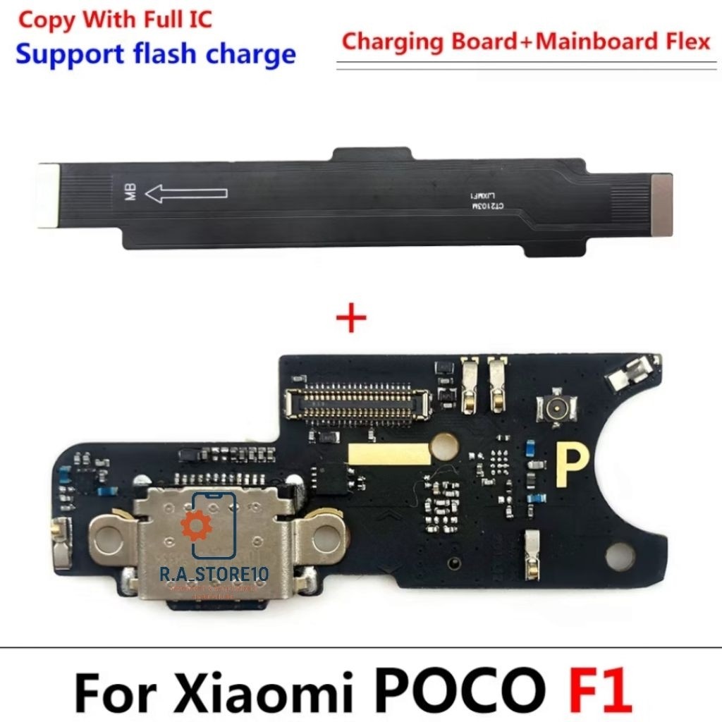 Satu Paket Flexibel Charger + IC XIAOMI POCO F1 ORIGINAL + MIC Full Komponen Aisi + Flexi Board - Fl
