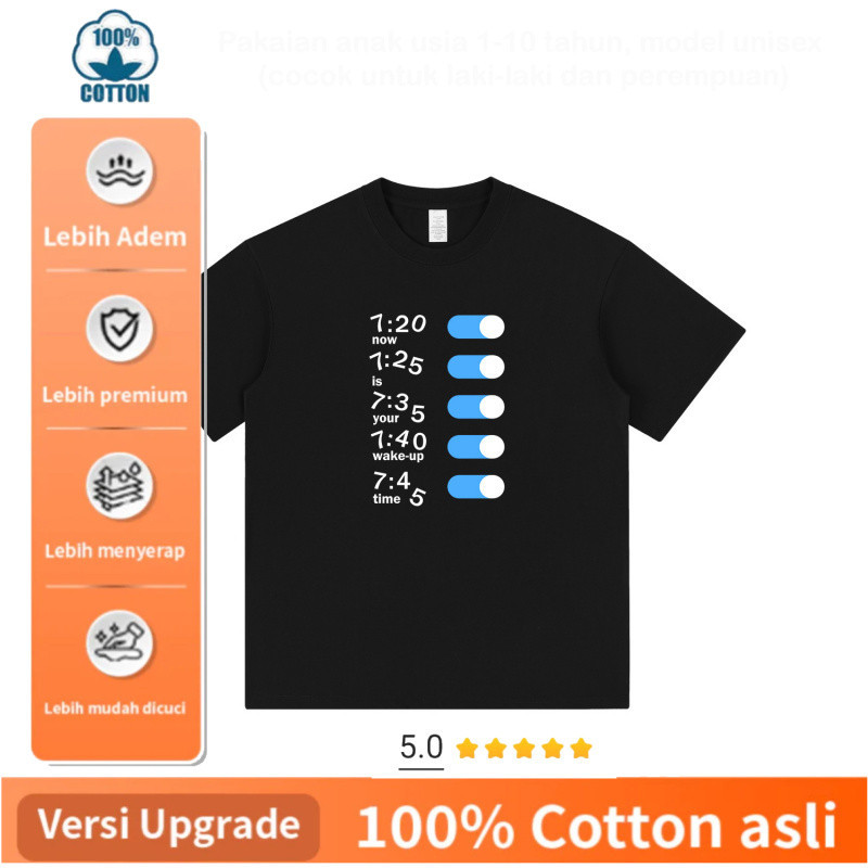 kualitas tinggi tongzhuang 1-10Tahun Anak laki-laki dan perempuan  Kaos Katun Longgar dengan Desain 