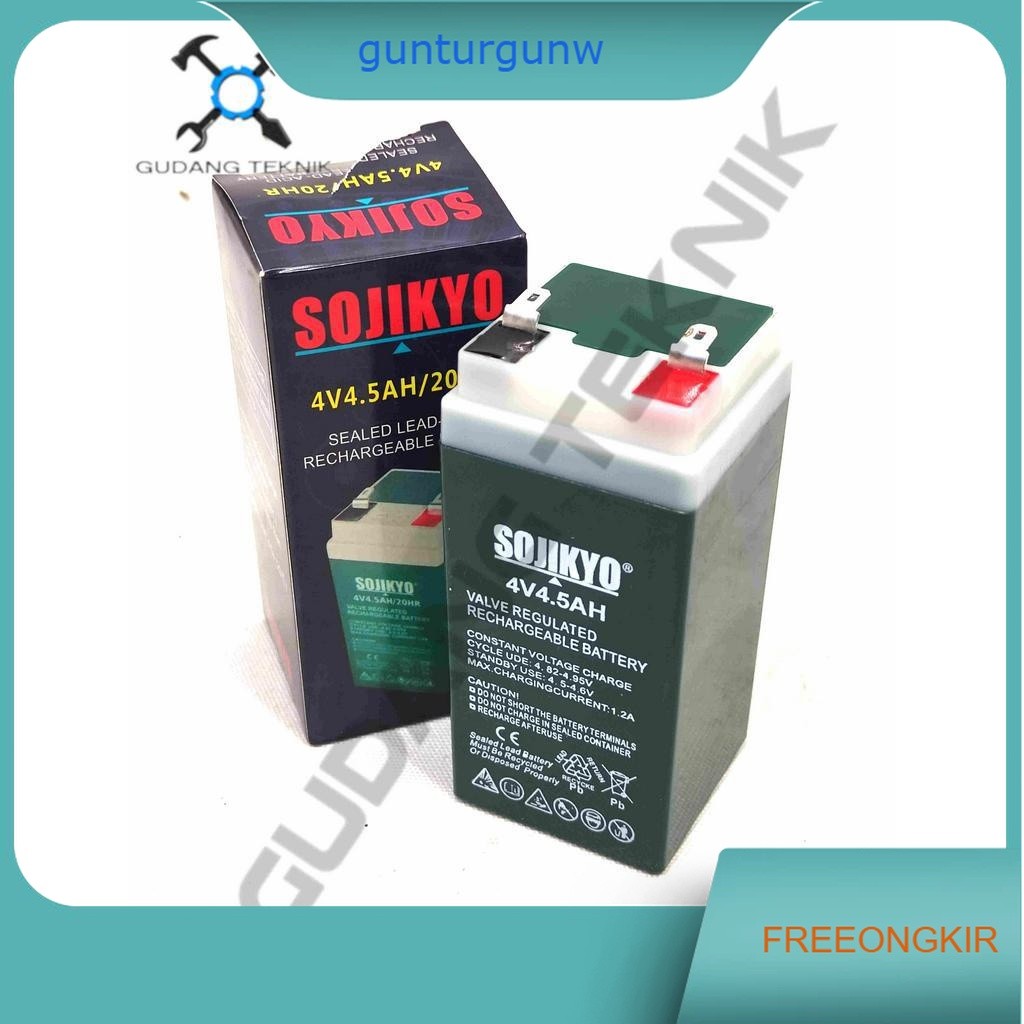 BATERAI (SOJIKYO) 4V 6V 4.5Ah Timbangan Duduk Digital 30Kg 100Kg 150Kg 300Kg NANKAIi WESCO PROQUIP M