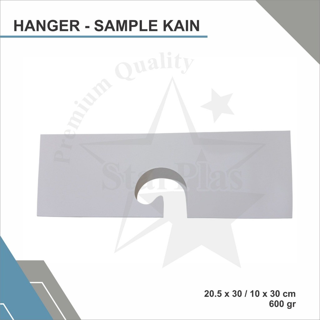 Hanger - Sample Kain - Hanger Sampel Kain Putih Polos uk 20.5x30 / 10 x 30cm