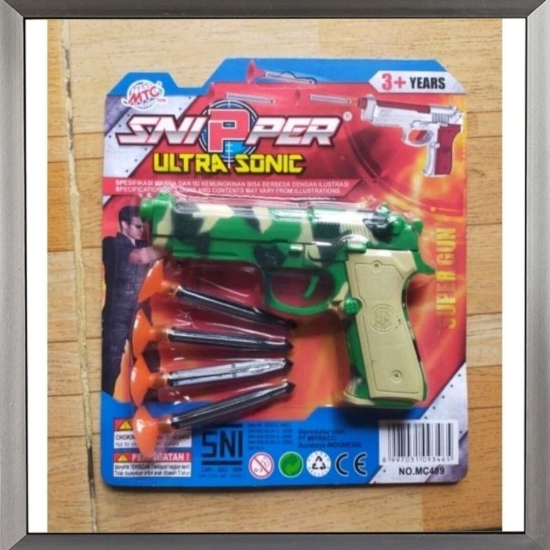 Bisa COD Mainan anak tembakan pistol karet nempel kaca sniper ultrasonic aman tidak bahaya bahan kar