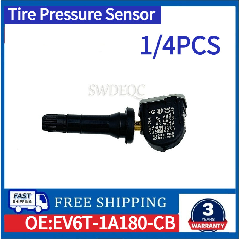 1/4PCS EV6T-1A180-CB Tire Pressure Monitoring System For Ford Fiesta Van VI Focus III F-Series F-150