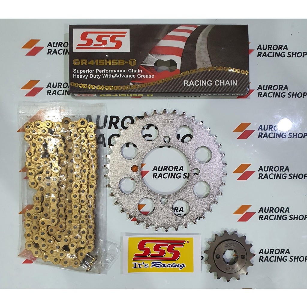 Gear Set SSS Jupiter MX 135 OLD  - New Jupiter MX 135 & Rantai SSS 415 HSBT Gold