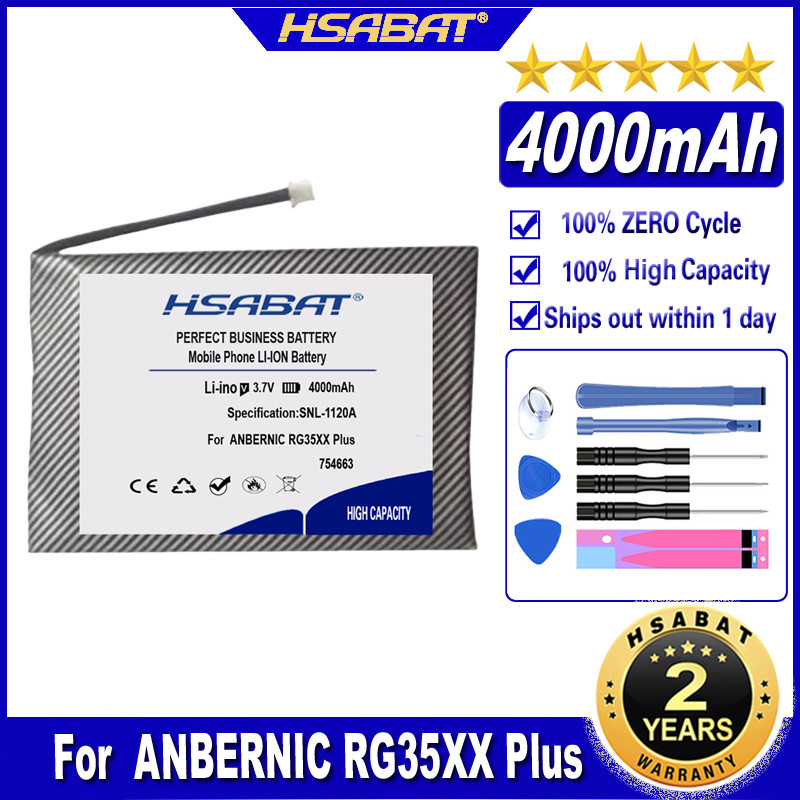 HSABAT RG 35XX 4000mAh Battery for ANBERNIC RG35XX RG 35XX Plus 754663 Batteries