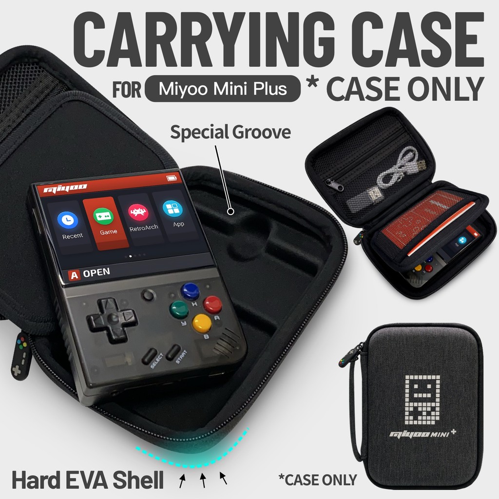 Miyoo Mini Plus Case, Hard Portable Decated Case for Miyoo Mini Plus V3 with 3.5 in Screen