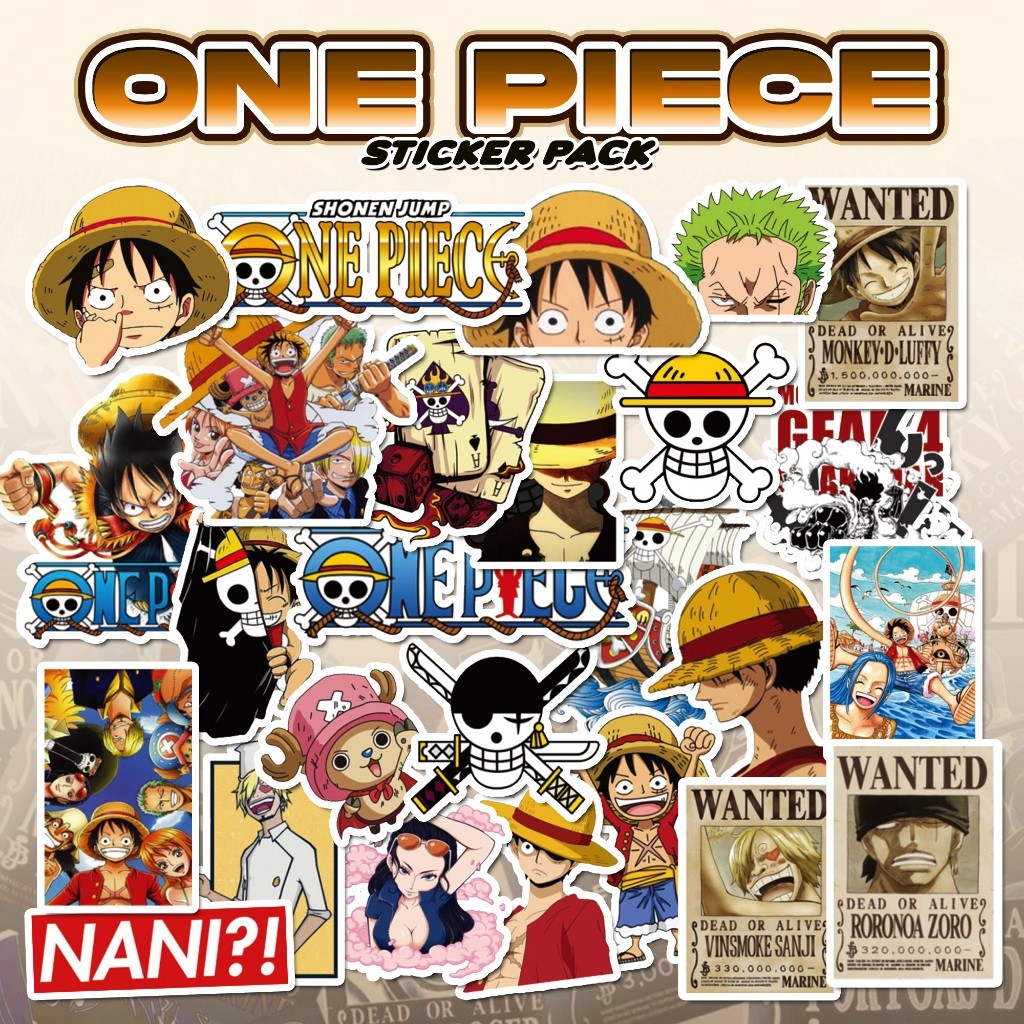 Sticker One Piece Pack | Stiker Anti Air Anti Luntur | Sticker Aesthetic Laptop Sticker
