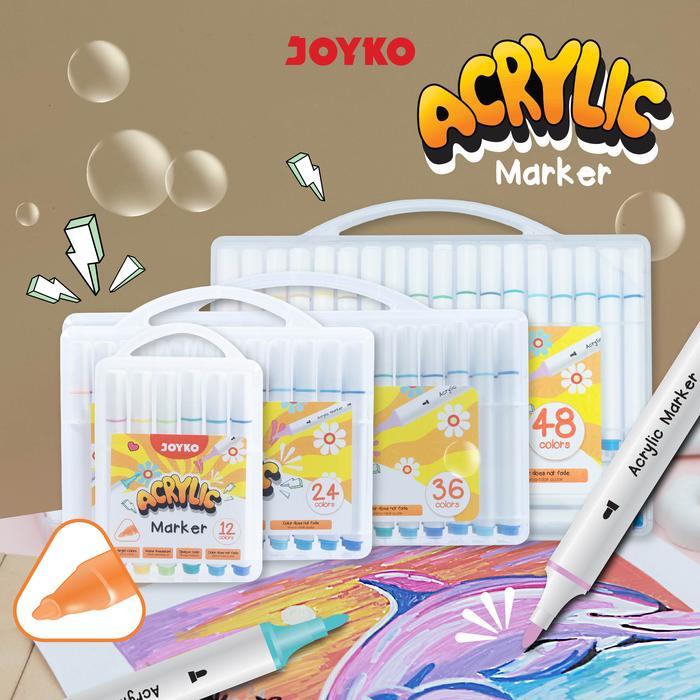 JOYKO Acrylic ACMK-75 Marker Spidol Akrilik 12/24/36/48 Warna