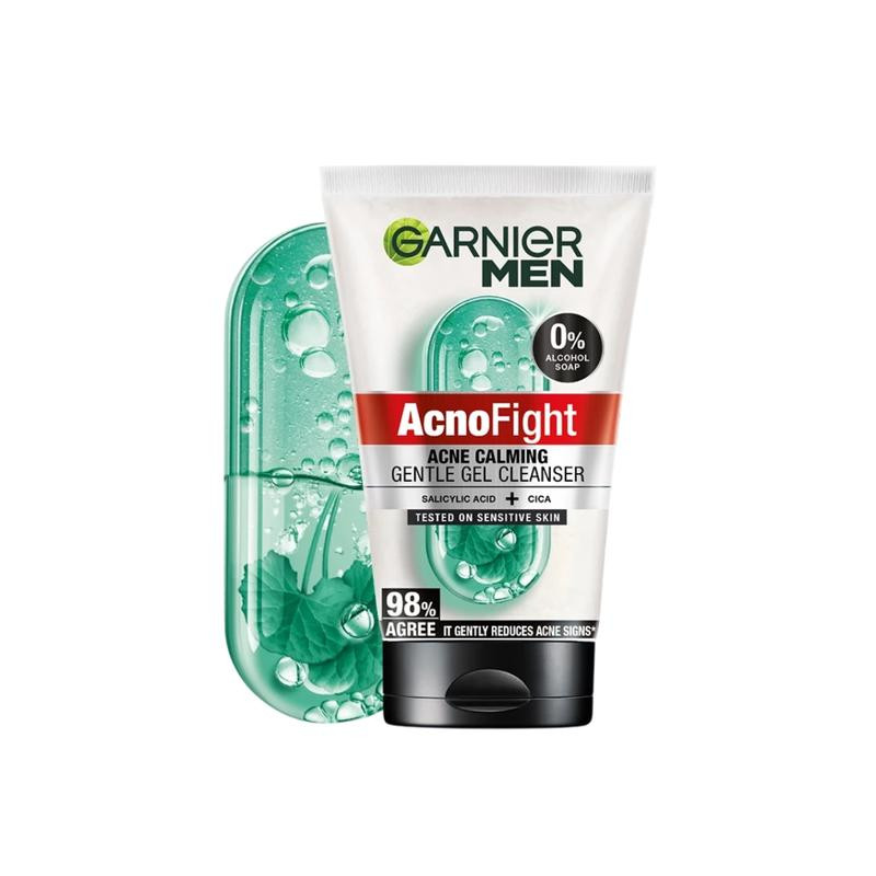 GARNIER MEN Acno Fight Acne Calming Gentle Gel Cleanser - Pembersih Wajah Pria