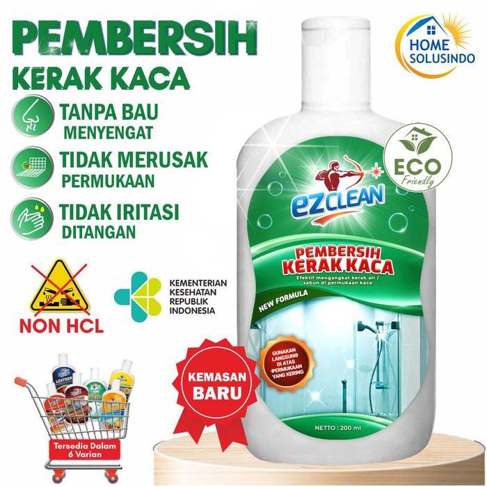 EZCLEAN Pembersih Kerak & Jamur Kaca Kamar Mandi Glass Cleaner Non-HCL Pembersih Bercak Air di Kaca 