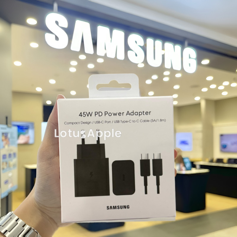 Charger SAMSUNG Type C Fast Charging 45 Watt Kabel C to C Original Samsung Panjang (1.8 Meter)