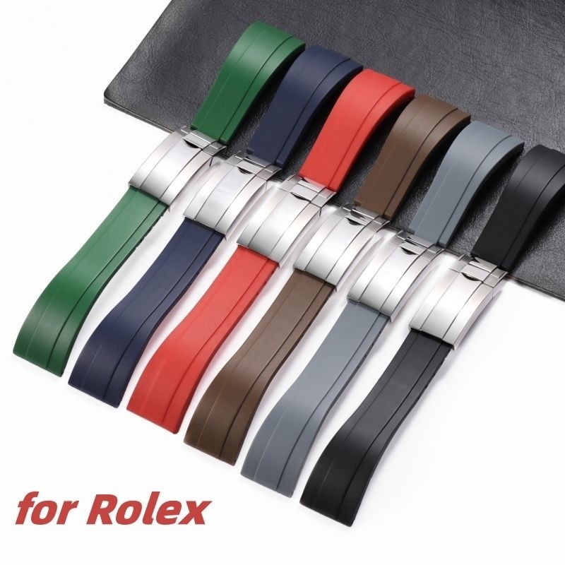 Tali Jam tangan Rolex Rubber Silicone Nature Soft 20mm Strap Jam Rolex Daytona  Submariner Oysterfle