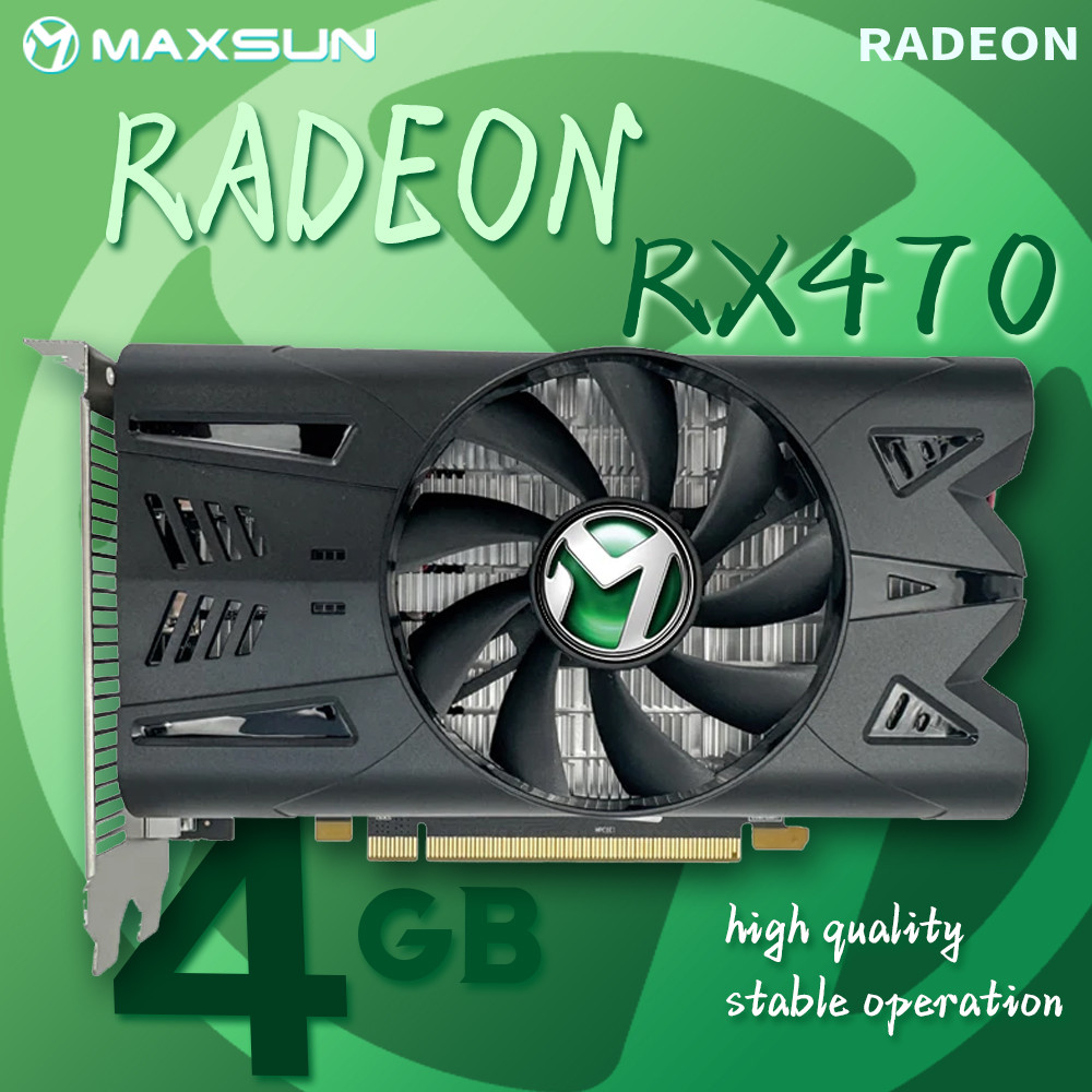 MAXSUN AMD RX 470 4GB 1792SP Video graphics card GDDR5 GPU 256BIT 14nm rx470 4g for computer desktop