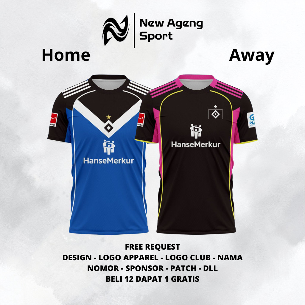 Jersey NasHamburg Away 3rd 2025 2026 Jersey Futsal Custom Jersey Bola Custom New Ageng Sport