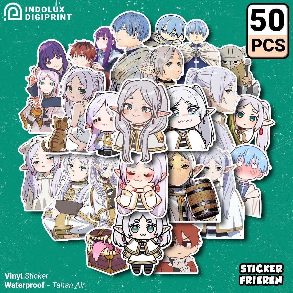 Frieren Sticker Pack 50 Pcs Stiker Anime Frieren Himmel Anti Air Untuk Laptop Case HP