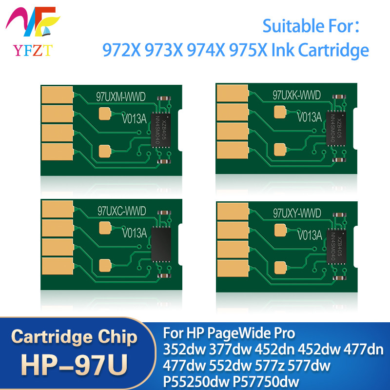 For HP 972 973 974 975 972X 973X 974X 975X Cartridge Chip For PageWide Pro 352dw 377dw 452dn 452dw 4
