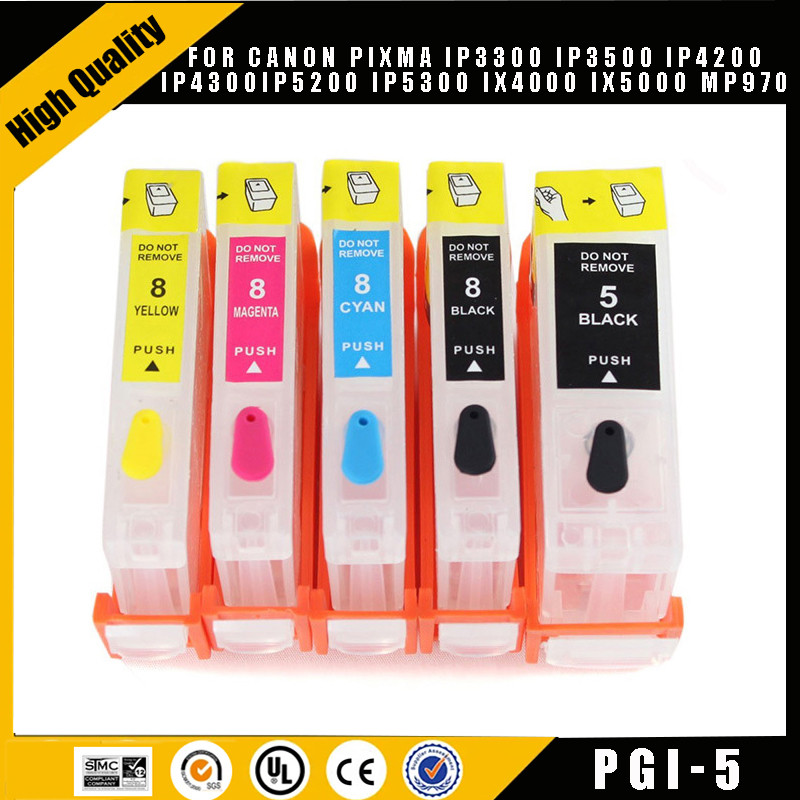 einkshop PGI-5 CLI-8 Refillable Ink Cartridge for Canon PIXMA IP3300 IP3500 IP4200 IP4300 IP4500 IP5