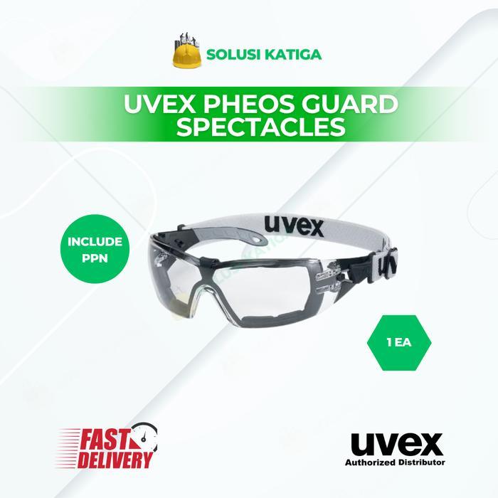 Kacamata Safety Uvex Pheos Guard Goggles Grey - 100% Original - Putih