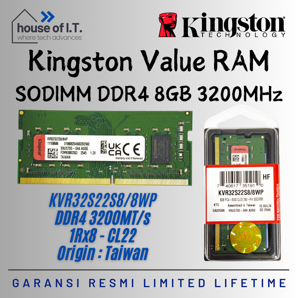 RAM Sodimm 8GB DDR4 3200MHz Kingston - Sodimm Kingston 8GB DDR4 3200MHz - Sodimm ADATA 8GB DDR4 3200