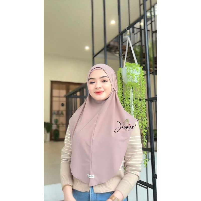 Bergo Instan Jasmine Tali Non Pet Jumbo | Hijab Instan Jersey Premium