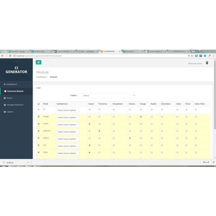 Program Codeigniter Crud Generator