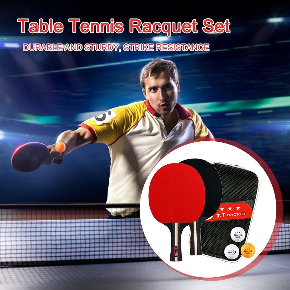 Ping Pong Paddles 2 Rackets & 3 Ball Table Tennis Racket Professional 2 Player Ping Pong Set with Ba