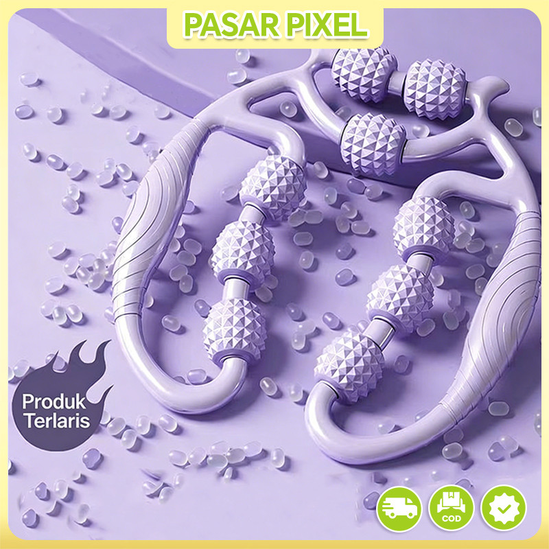 Penjepit kaki melingkar sembilan roda, alat pijat kaki, alat pijat betis, roller yoga, alat pijat re