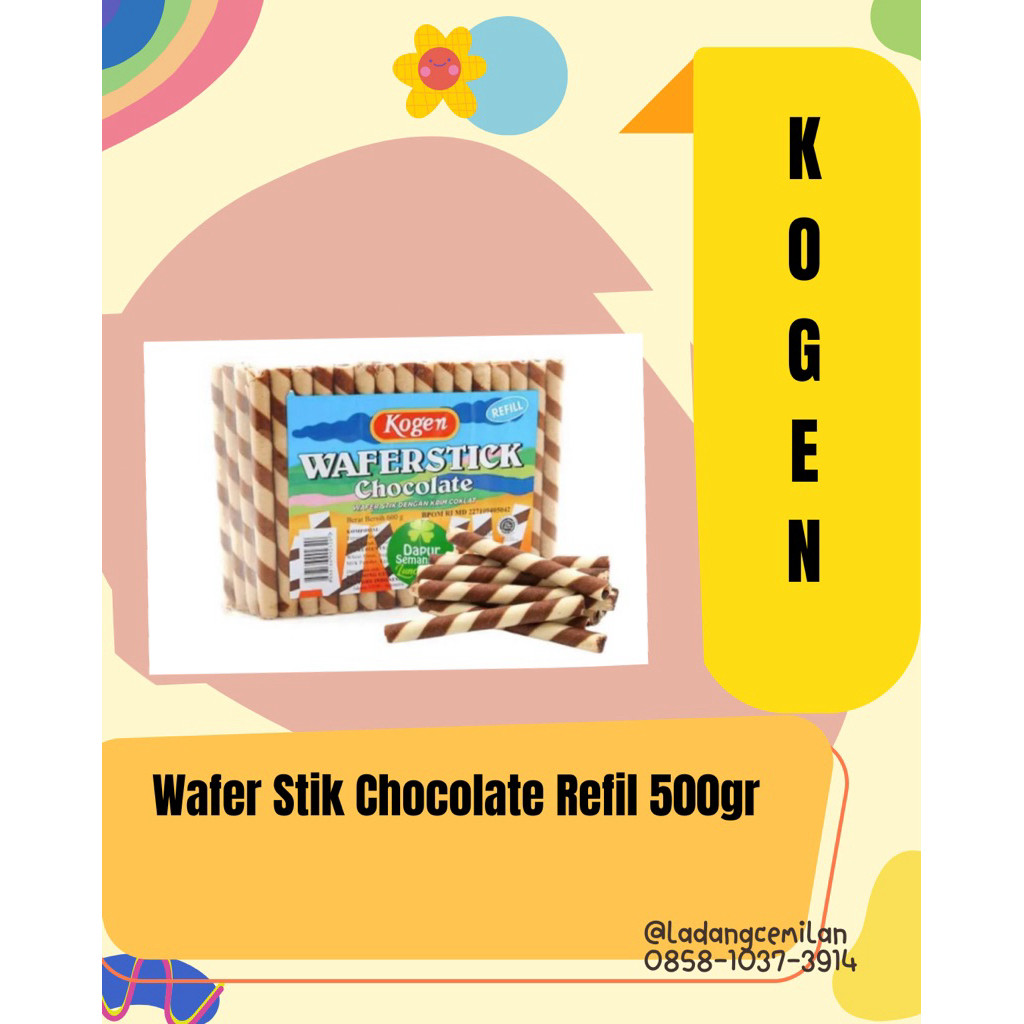 Kogen Wafer Stick Coklat Refill 500gr Renyah Enak