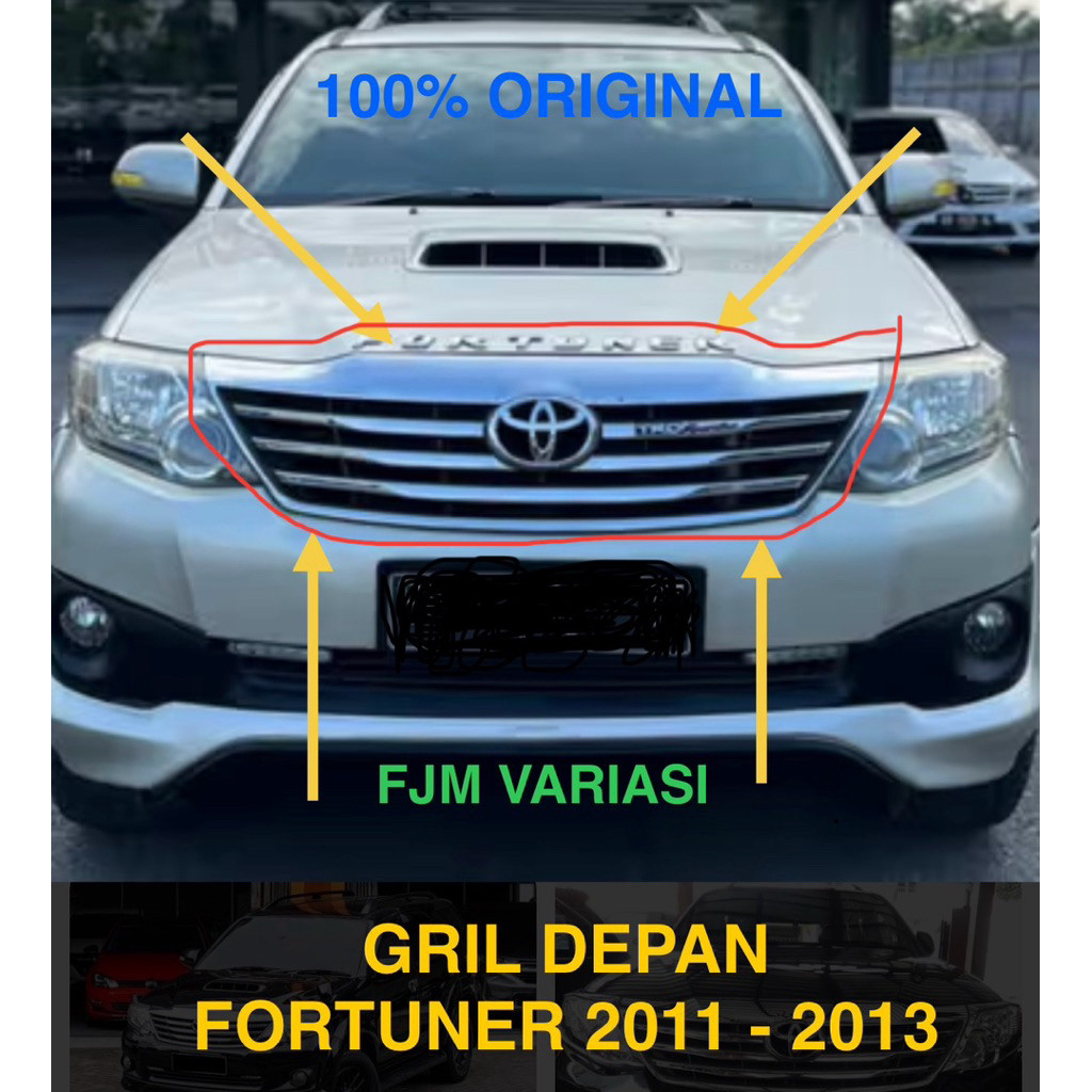 GRIL GRILL GRIIL LAMBANG DEPAN MOBIL TOYOTA FORTUNER TRD VNT 2011 2012 2013 ORIGINAL ASLI UNIVERSAL