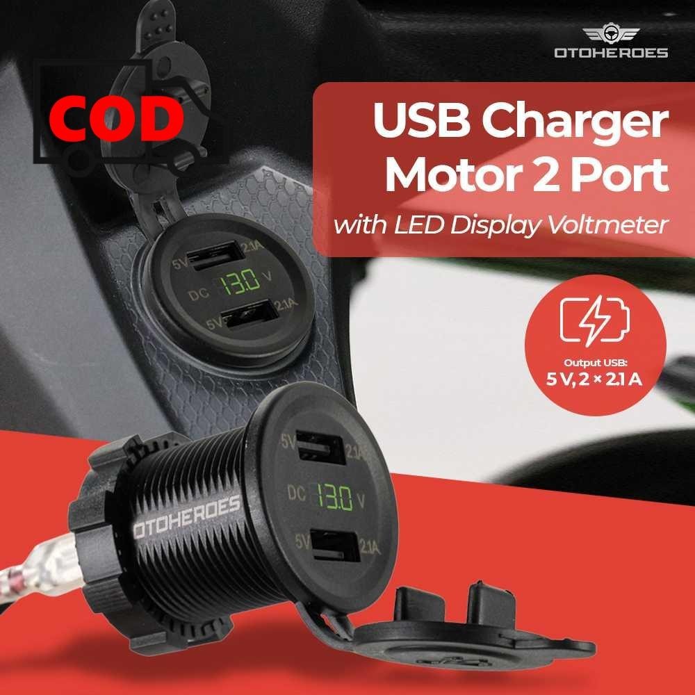 Charger Hp Motor Fast Charging Waterproof 2 Port 4.2A USB Beat NMAX Scoopy Adaptor Power Outlet Anti