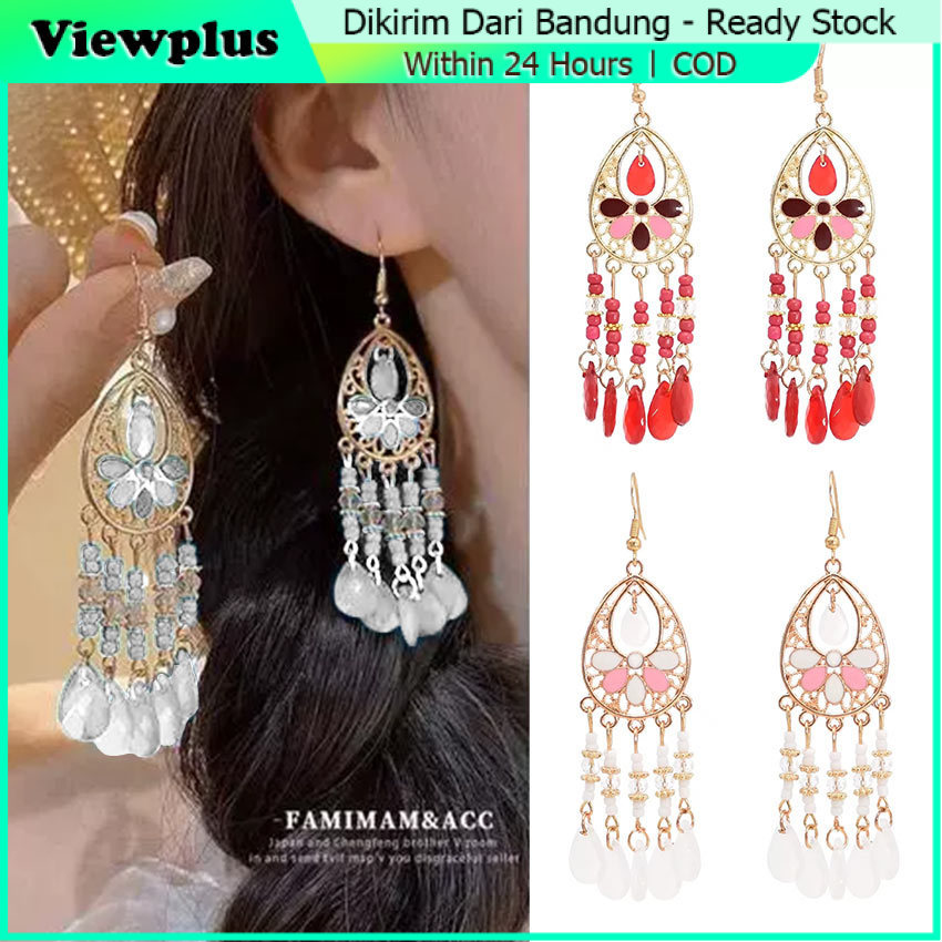 Anting Rumbai Etnik Vintage Bali Panjang Hijab Pesta Bohemian Bohemia India