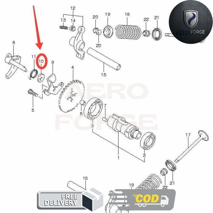 AEROFORGE - 12955-33G00-000 Washer Ring Decompression Shaft Suzuki Skywave 125 Original
