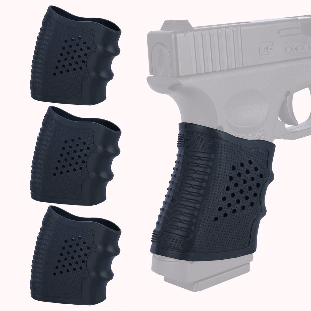 Tactical Glock Grip Glove Sleeve, 3Pack SlipOn  Grips for Glock 17, 18, 19, 19x, 20, 21, 22, 23, 25,