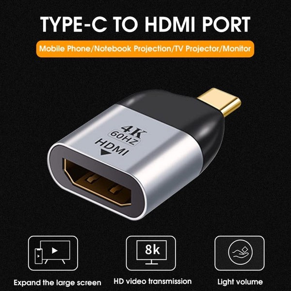 Converter USB Type C to HDMI 4K 60Hz Adapter OTG Type C ke HDMI HDTV Female Port Tampilan Layar HP L