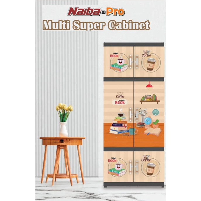 Naiba Fit 9524 / 9504 -  Lemari Plastik Naiba FIT Jumbo Kaca MIROR + Kunci FULL RAK | Cabinet Jumbo 