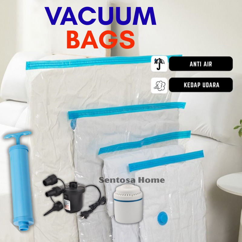 Vacuum Storage bag, vakum plastik, penyimpanan vakum, pompa elektrik , pompa manual