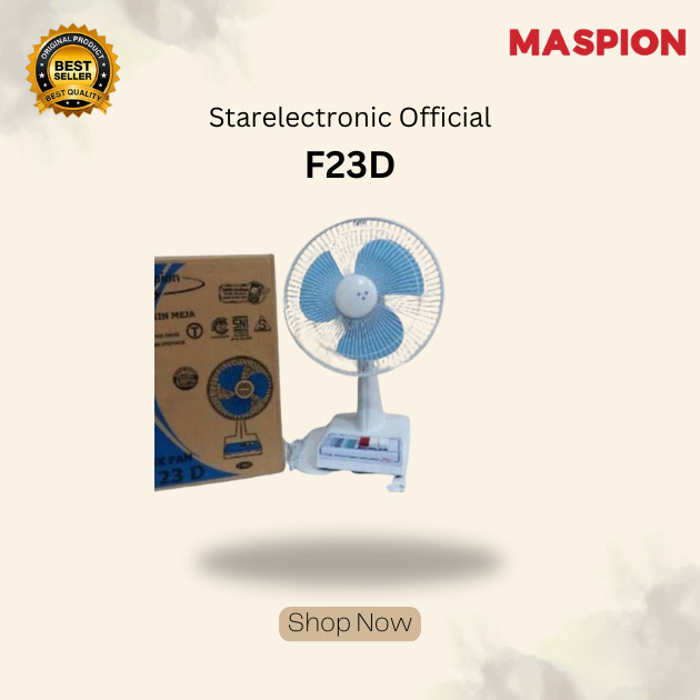 Maspion F23D Kipas Angin Meja Desk Fan 9 Inch Motor Handal Kumparan Tembaga 100 Persen Hemat Listrik