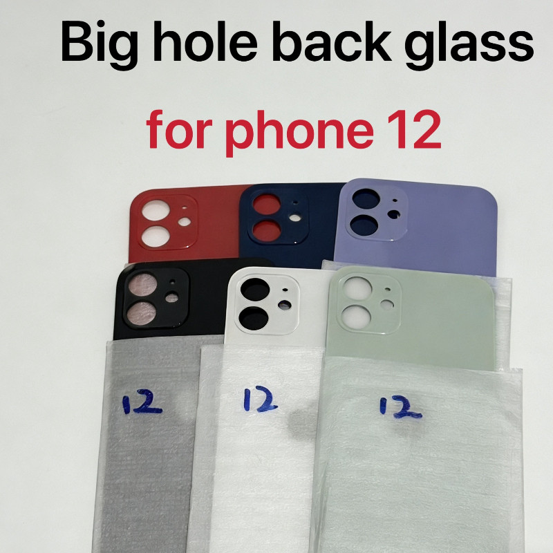 For IPhone 12 Back Glass for Iphone 12 Mini Repair Battery Cover Original Color Back Shell Big Hole 