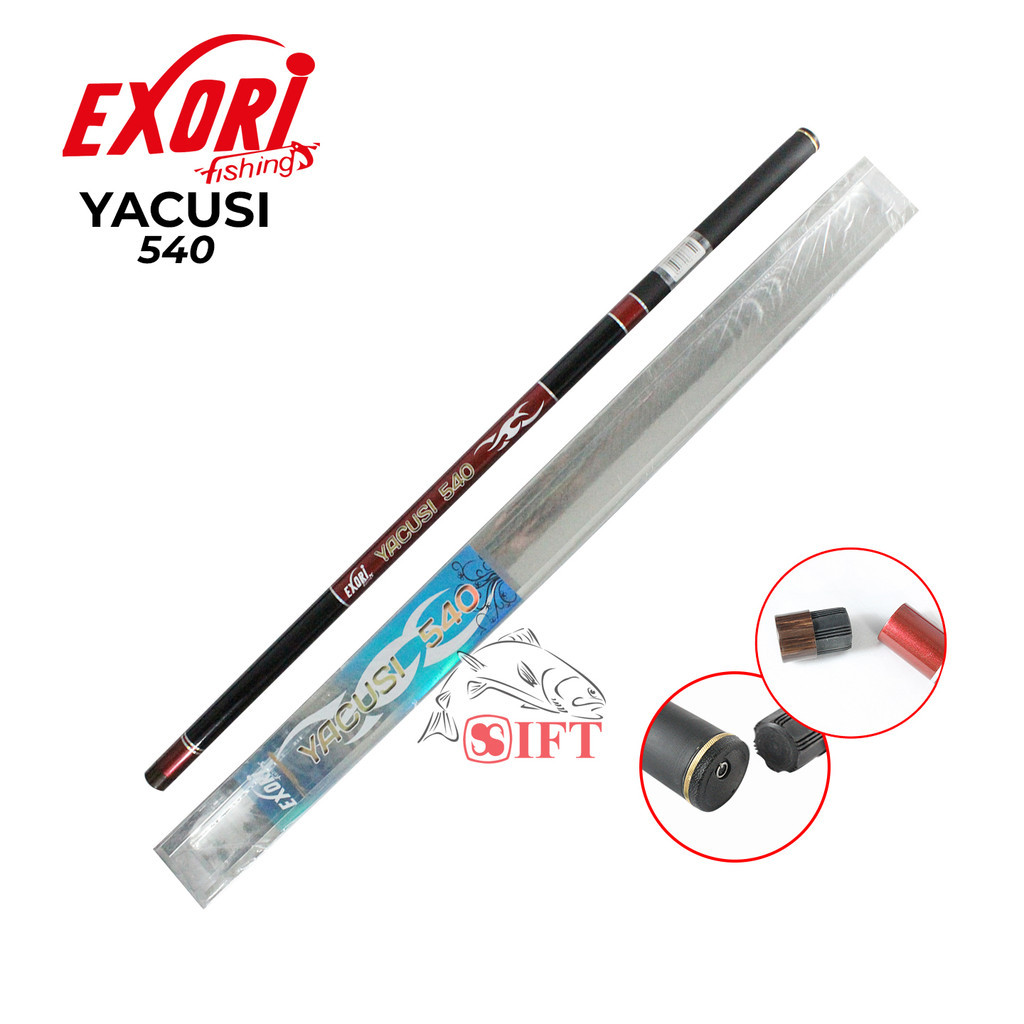 Joran Tegek EXORI Fishing YACUSI 210--630 | Solid Carbon Medium Hard | Pole Sungai Danau Resmi