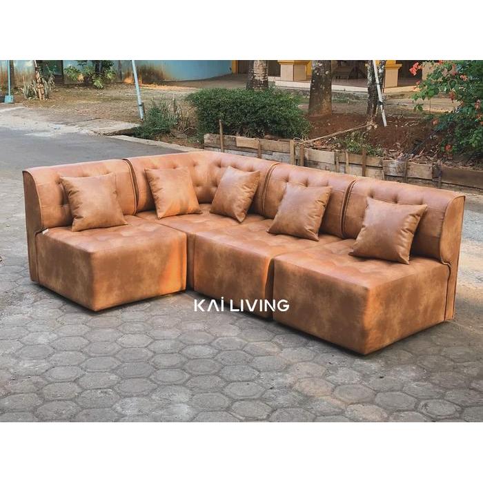 sofa tamu sectional sofa L sudut premium kursi tamu sofa cafe murah dekorasi ruang interior custom m