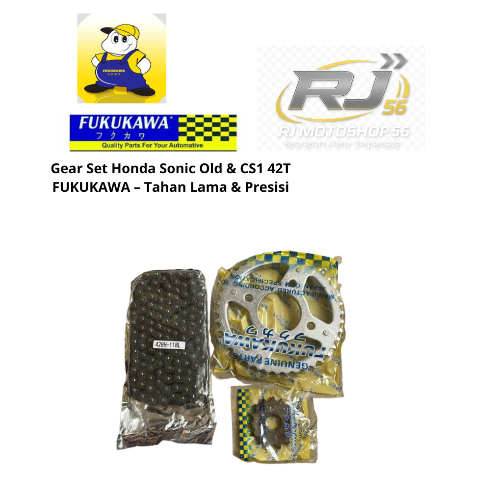 Gear Set Honda Sonic Old & CS1 42T FUKUKAWA – Tahan Lama & Presisi