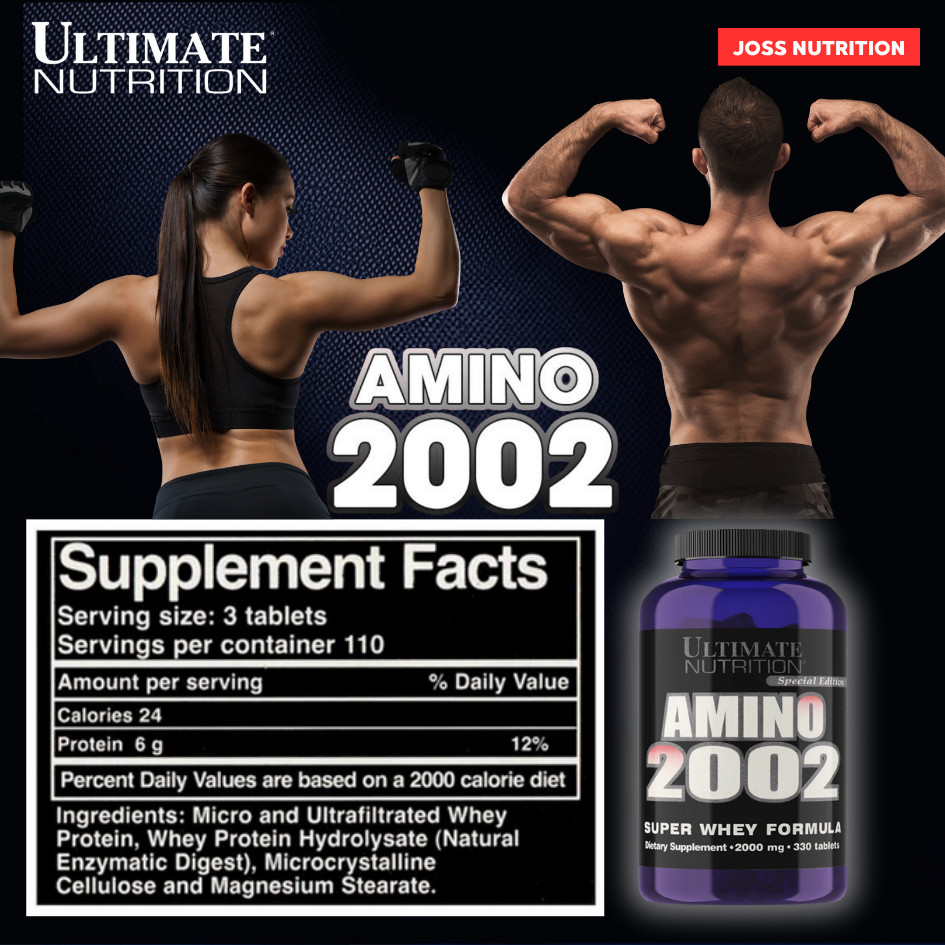 ReadyUltimate Nutrition Amino 2002 330 Tabs | From Whey Hydrolysate | Import USA - Suplemen Fitnes /