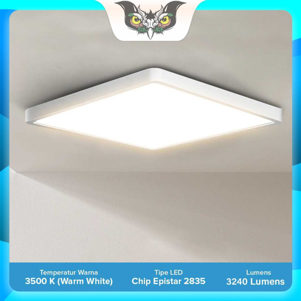 Lampu Plafon Kotak Persegi LED Ceiling Light Warm White 36W 40x40cm
