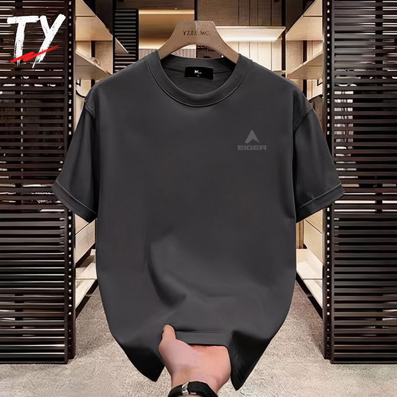 TY Baju Kaos Distro Pria Grey Eiger T-shirt Kaos Oversize Pattern Kaos Atasan Pria Kaos Pendek Premi