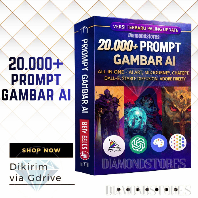B14) 20.000+ Prompt Gambar AI All in One - AI Art, Midjourney, ChatGPT, Dall-E, Stable Diffusion, Ad